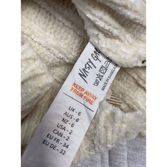 Nasty Gal Fuzzy Sweater Tank Cami US 2 UK 6 White Cream - Picture 5 of 6